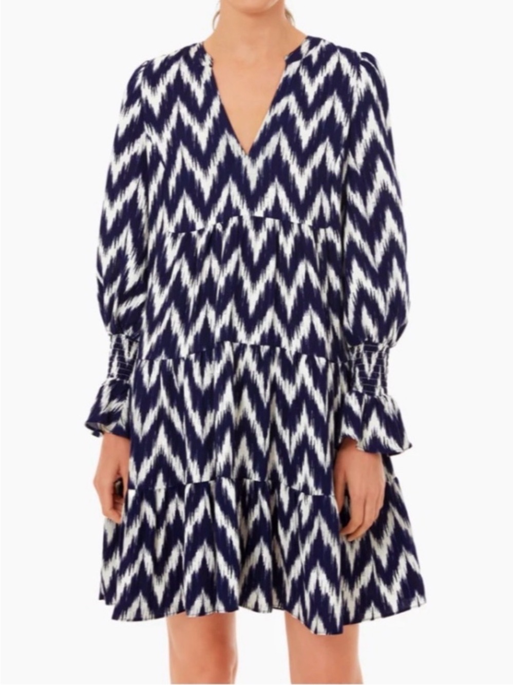 Chevron long sleeve dress